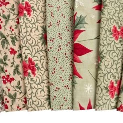 Poinsettia Plaza Fat Eighth Bundle3 Sisters For Moda Fabrics -Fabric Sewing Store poinsettia plaza cu4 9