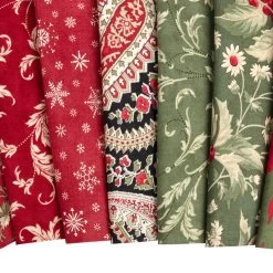 Poinsettia Plaza Fat Eighth Bundle3 Sisters For Moda Fabrics -Fabric Sewing Store poinsettia plaza cu6 9