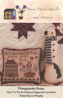 Pomegranate House Houses On Peppermint Lane Series Cross Stitch PatternPansy Patch Quilts And Stitchery
