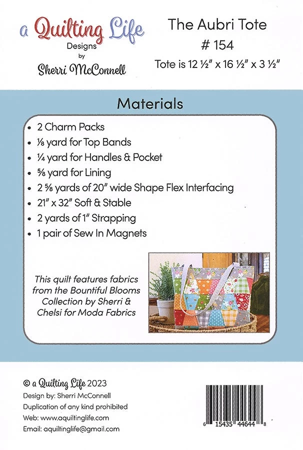 The Aubri Tote Sewing PatternA Quilting Life Designs #QLD-154 2 The Aubri Tote Sewing PatternA Quilting Life Designs #QLD-154 - Image 2