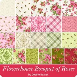 Flowerhouse Bouquet Of Roses Charm PackDebbie Beaves For Robert Kaufman Fabrics -Fabric Sewing Store rk flowerhousebouquetofroses ydg cs 5