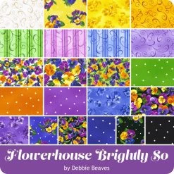 Flowerhouse Brightly So Roll UpDebbie Beaves For Robert Kaufman Fabrics -Fabric Sewing Store rk flowerhousebrightlyso ydg 900 2