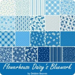 Flowerhouse Daisy's Bluework Half Yard BundleDebbie Beaves For Robert Kaufman Fabrics 15 Flowerhouse Daisy's Bluework Half Yard BundleDebbie Beaves For Robert Kaufman Fabrics -Fabric Sewing Store rk flowerhousedaisy sbluework ydg cs 1