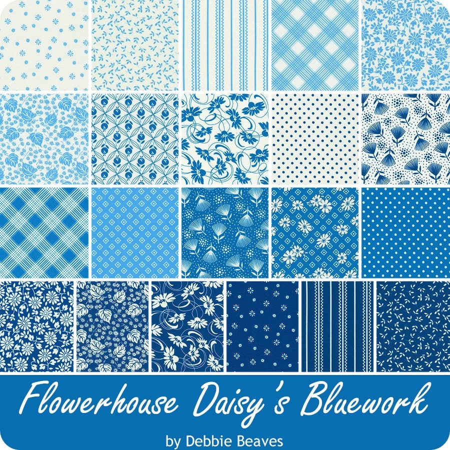 Flowerhouse Daisy's Bluework Roll UpDebbie Beaves For Robert Kaufman Fabrics 3 Flowerhouse Daisy's Bluework Roll UpDebbie Beaves For Robert Kaufman Fabrics - Image 3