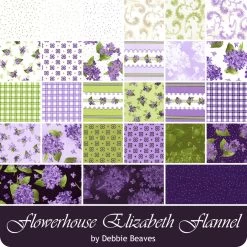 Flowerhouse Elizabeth Flannel Fat Quarter BundleDebbie Beaves For Robert Kaufman Fabrics -Fabric Sewing Store rk flowerhouseelizabethflannel ydg cs 2 1