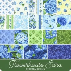 Flowerhouse Sara 10" SquaresDebbie Beaves For Robert Kaufman Fabrics -Fabric Sewing Store rk flowerhousesara ydg cs 3