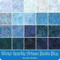 Blue Winter Sparkle Artisan Batiks Roll UpLunn Studios For Robert Kaufman Fabrics -Fabric Sewing Store rk wintersparklebatiks blue precut new 1