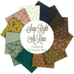Sage Right As Rain Fat Quarter BundleKim Diehl For Henry Glass Fabrics