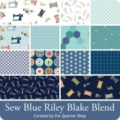 Sew Blue Riley Blake Blend Fat Quarter BundleCurated By Fat Quarter Shop Featuring Riley Blake Designs -Fabric Sewing Store sewbluerbb fqb 900