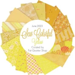 June 2023 Sew Colorful Yellow Fat Quarter BundleCurated By Fat Quarter Shop