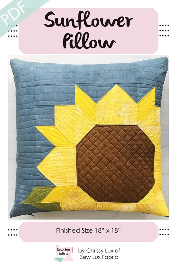 Sunflower Pillow Downloadable PDF Sewing PatternSew Lux Fabric 1 Sunflower Pillow Downloadable PDF Sewing PatternSew Lux Fabric