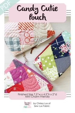 Candy Cutie Pouch Downloadable PDF Sewing PatternSew Lux Fabric