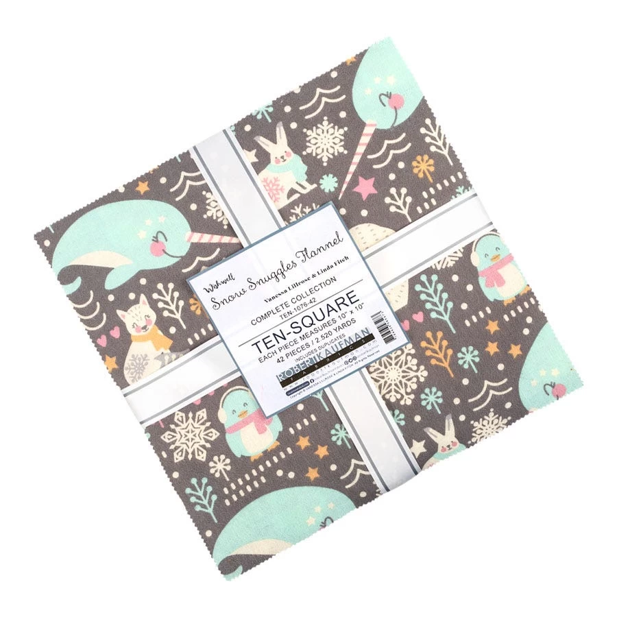 Snow Snuggle Flannel 10" SquaresWishwell For Robert Kaufman Fabrics 1 Snow Snuggle Flannel 10" SquaresWishwell For Robert Kaufman Fabrics