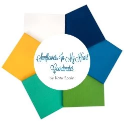 Sunflowers In My Heart Bella Solids Coordinates Fat Quarter BundleKate Spain For Moda Fabrics