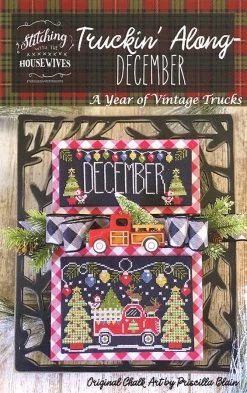 December Truckin' Along Cross Stitch PatternStitching With The Housewives A Year Of Vintage Trucks