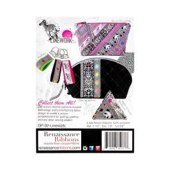 Tula Pink Linework Designer Ribbon PackRenaissance Ribbons #DP-92TPLD -Fabric Sewing Store tulapink linework ribbonpack back