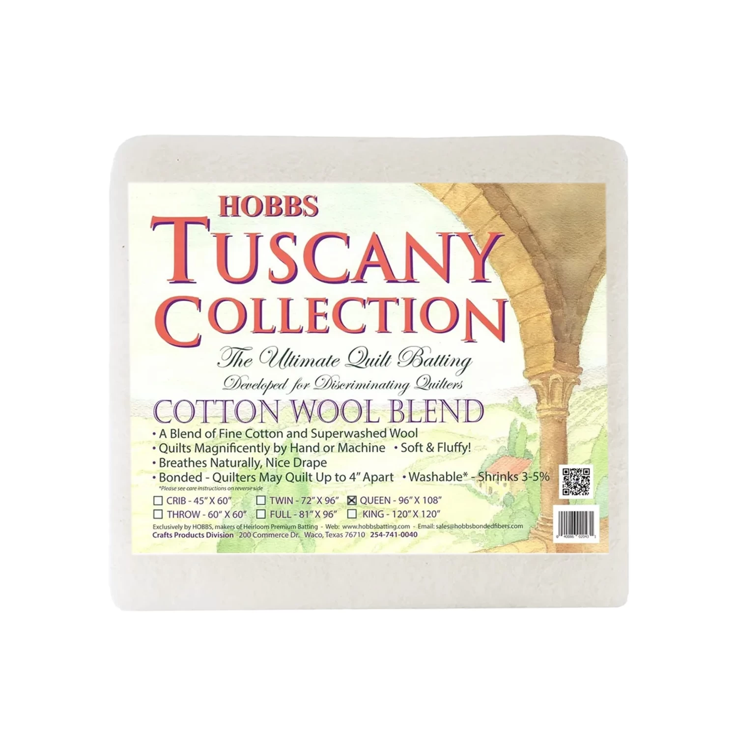 Tuscany Collection 100% Wool Queen Quilt BattingHobbs #TW96 1 Tuscany Collection 100% Wool Queen Quilt BattingHobbs #TW96