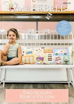 Two Scoops Bench Pillow Machine Embroidery CDKimberbell #KD5113